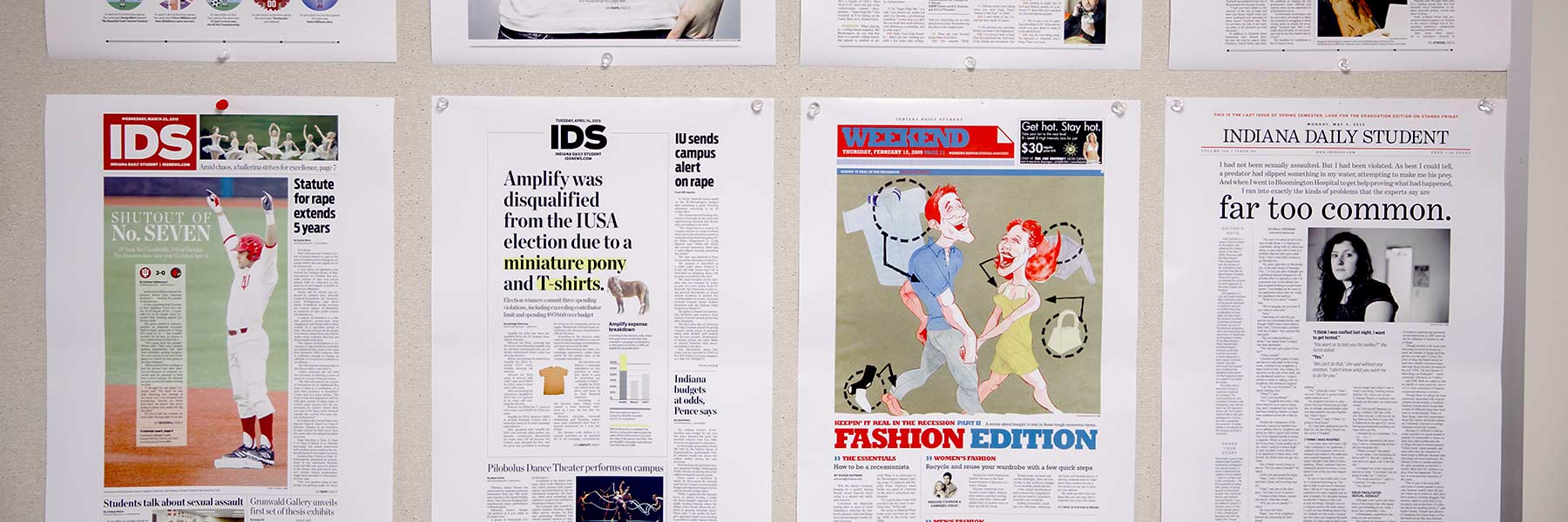 A series of pages from the Indiana Daily Student